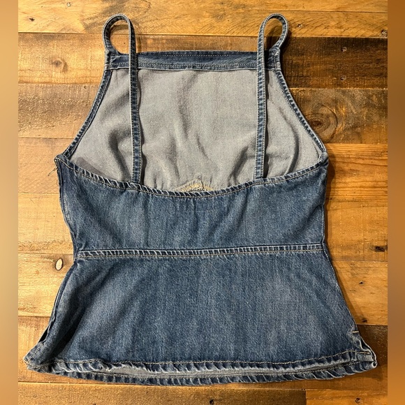 Zara Blue Denim Top | Size S - Picture 2 of 4